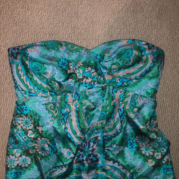 J.Crew Silk Strapless Paisley Dress - Picture 4 of 7